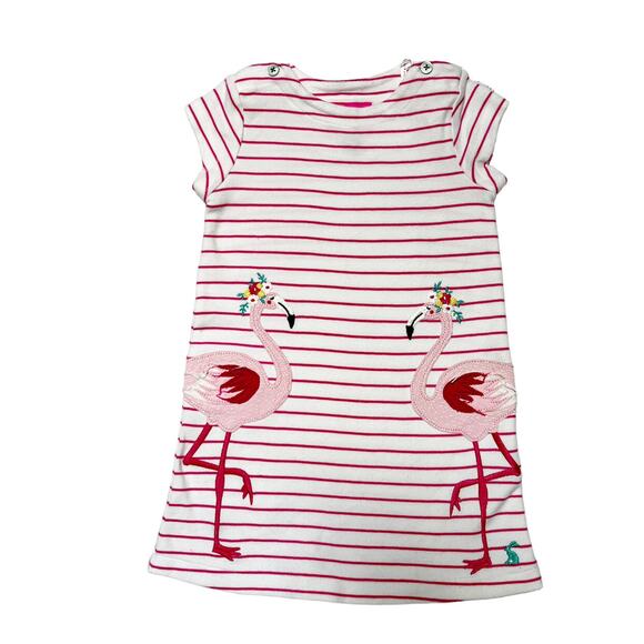 Joules Flamingo Appliqué Dress Size 12m - Picture 1 of 5